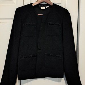 Vintage Black Jacket with Embellised Pockets